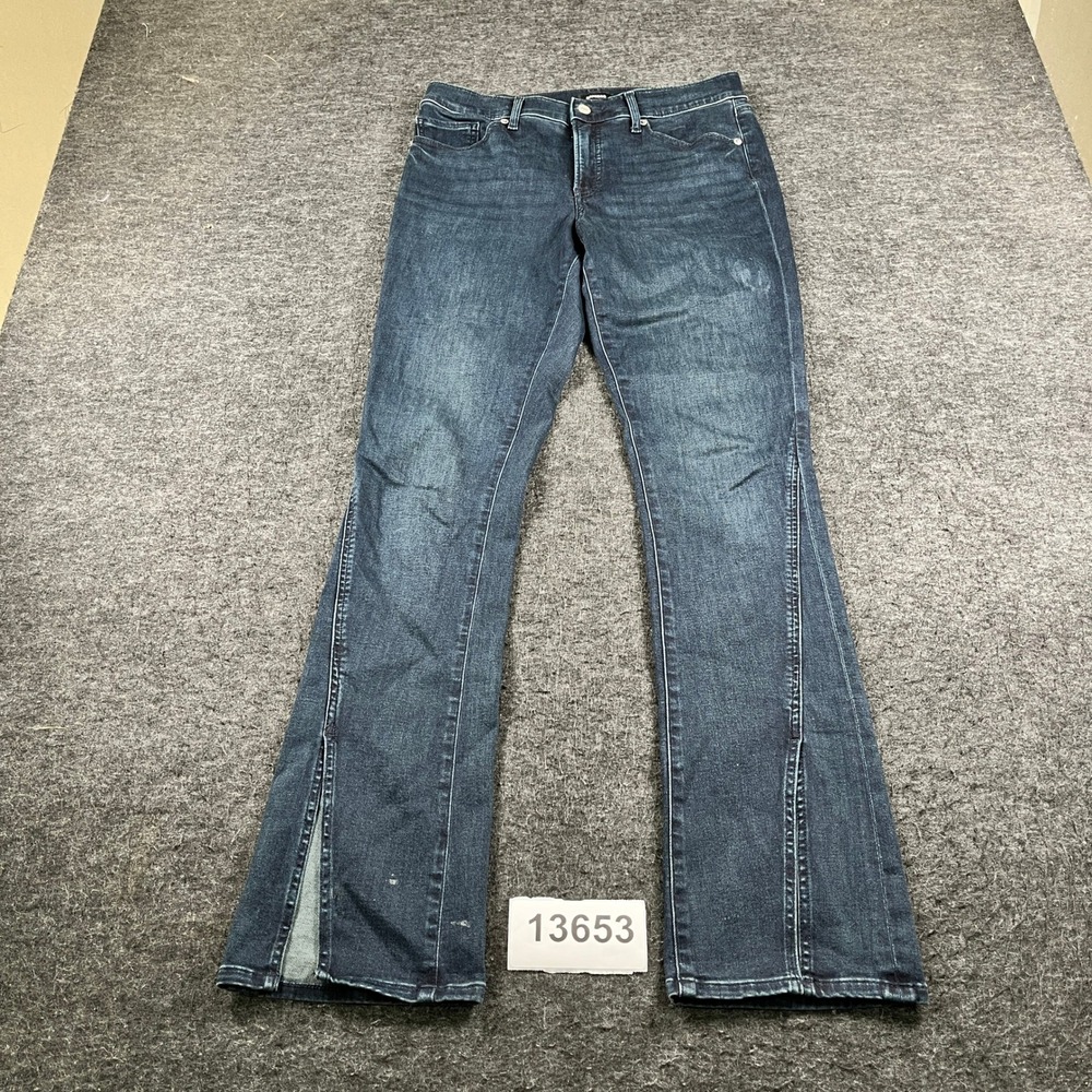 Express Skyscraper Jeans Womens 10 Blue Denim Cotton Stretch Mid Rise Ankle Slit